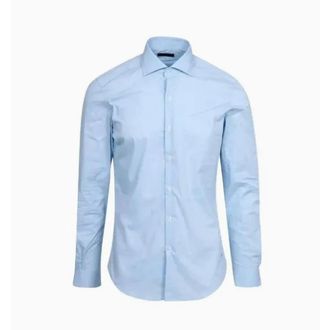 Fay Collo Francese Stretch Shirt - Heren - Zakelijke Overhemden - Blauw - 3XL - Katoen - Overhemden