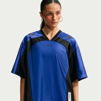 Nike Womens Nike Sportswear Oversized Jersey in Blue | IQ6137-417