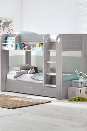Julian Bowen Mars Single Grey Oak Effect Bunk Bed with Underbed Trundle