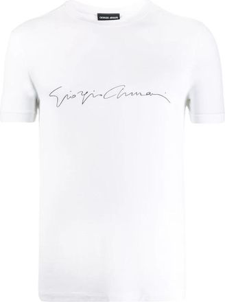 Giorgio Armani t-shirt - Heren - T-shirts - Wit - L - Katoen - Tops