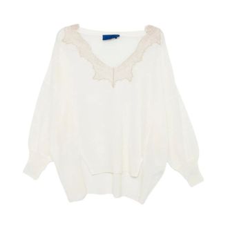 Mes Demoiselles... V-neck Knitwear, female, White, Size: XS Aera Top