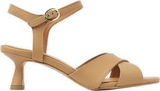 VIA VAI Lily Ruth Sandalen - Dames - Sandalen met hakken - Bruin - 39 EU - Leer - Schoenen