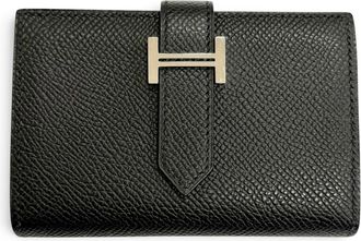 Herm&egrave;s Black Epsom Leather Wallet (Bi-Fold) (Pre-Owned)