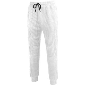 Generic Waffle Pattern Sweatpants Mens: Drawstring Waffle Pattern Joggers Mens Elasticated Cuffed Gym Sports Trousers Casual Jogging Tracksuit Bottoms With Po
