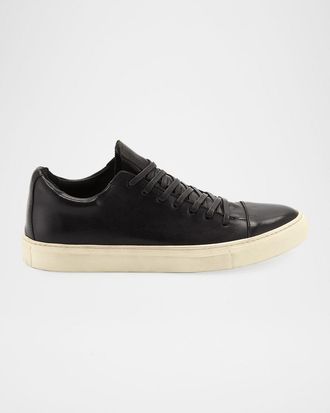 John Varvatos Men & apos;s Reed Leather Low-Top Sneakers, Black