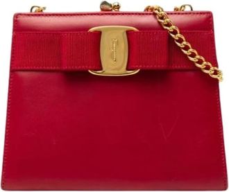 Ferragamo Pre-owned Shoulder Bag - Dames - Vintage Schoudertas - Rood - ONE Size - Leer - Vintage