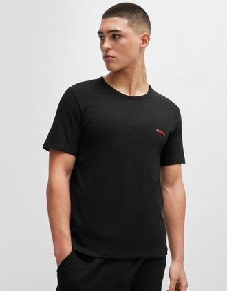 HUGO BOSS Mens HUGO Mens Three-Pack of Underwear T-Shirts in Cotton with Logos NOS - Black 001 - Size: 38