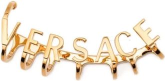 Versace Golden Logo-lettering Ear Cuff