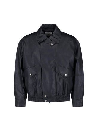Dunst Cropped Boxy High Collar Snap Button Jacket
