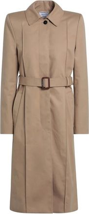 Alexander McQueen Jassen, Dames, Beige, M, Beige Double-Breasted Jas