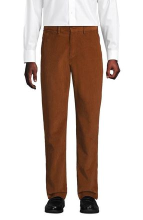 Lands End Comfort Waist Stretch Fine Wale Corduroy Dress Pants in Rich Ginger Brown at Nordstrom, Size 3532