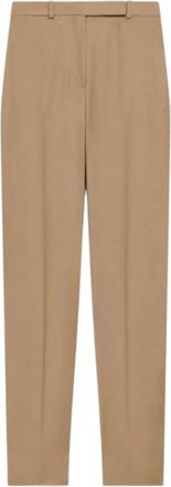Theory Taps Toelopende Broek met Hoge Taille in Elegante Flanel - Dames - Chinos - Bruin - M - Wol - Broeken