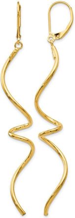 Diamond2Deal 14K Yellow Gold Twisted Drop Dangle Earrings
