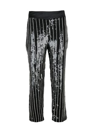 Elisabetta Franchi High Waisted Sequin Trousers - Black