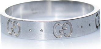 Gucci Gucci, icon 18kt witgouden ring in zilver