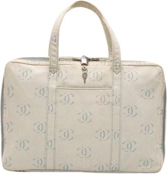 Chanel Pre-owned Vintage Denim Weekend Bag - Dames - Vintage Weekendtas - Beige - ONE Size - Denim - Vintage