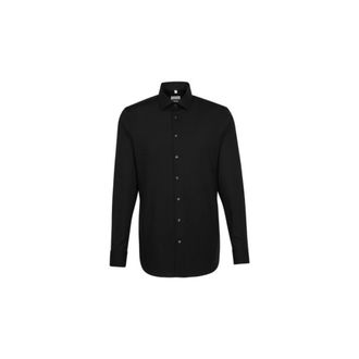Seidensticker Heren, Overhemden, Zwart, Maat: 4XL