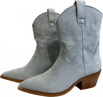 Mi.iM Womens Western Suede Boot In Blue