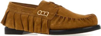 J.W.Anderson Mens Camel Suede Loafers Caramel Mocassini