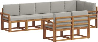 vidaXL Conjunto De Sof&aacute;s De Exterior 8 Uds. Gris Natural Y Claro Vidaxl