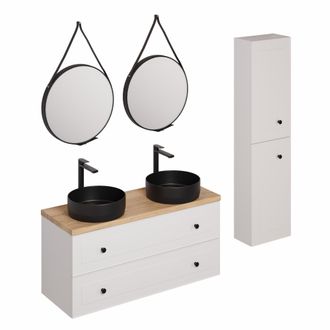 Puma Naturel - Conjunto De Ba&ntilde;o Con Lavabo Que Incluye Grifo Lavabo, Ca&ntilde;o Y Sif&oacute;n Forli Blanco (ksetforli4)