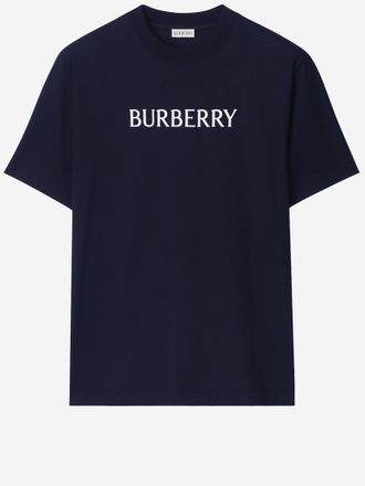 Burberry Navy Blue Crewneck Logo T-Shirt