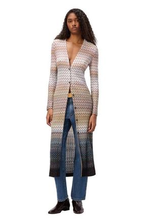 Missoni Long Buttoned Cardigan In Viscose Blend in Blue at Nordstrom, Size 44 It