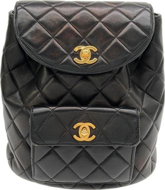 Chanel Black Leather Backpack (Pre-Owned)