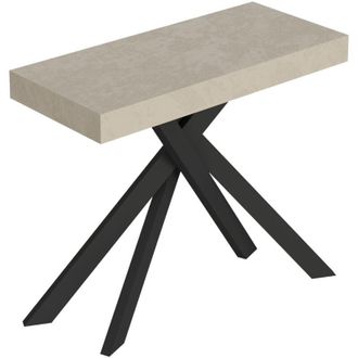 Itamoby Consolle allungabile con gambe incrociate - saki premium - Colore: Cashmere - Telaio: Antracite - Dimensioni: 90x40/196