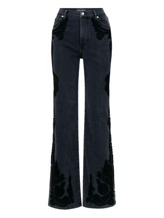 Veronica Beard Crosbie embroidered jeans - women - Cotton/Elastane/Polyester - 24 - Black