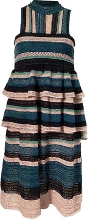 Missoni M Missoni Lace Layered Knee-Length Dress in Multicolor Polyester