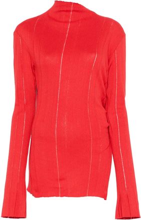 Jade Cropper Top con spacco - Rosso