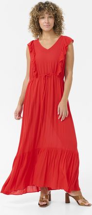Cream Jurk Feminine red
