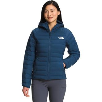 The North Face Belleview Puffer Jacket Womens Blue Hoodie Full Zip JZZ308