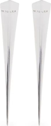 MUGLER Orecchini con logo inciso - Argento