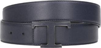 Tod's Tijdloze Omkeerbare T Leren Riem - Heren - Riemen - Blauw - 100 CM - Leer - Accessoires