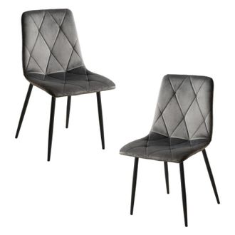 Regalos Miguel Regalos Miguel - Packs Sillas Comedor - Pack 2 Sillas Lyke Terciopelo - Gris Oscuro