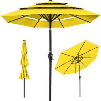 Best Choice Products 10ft 3-Tier Patio Umbrella, Market Sun Shade w/ Tilt Adjustment, Easy Crank