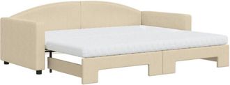 vidaXL Vidaxl - Sofá cama nido con colchón tela crema 90x200 cm