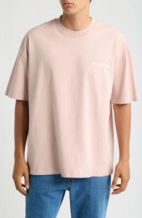 AllSaints Underground Oversize Graphic T-Shirt in Blushed Pink at Nordstrom, Size Xx-Large