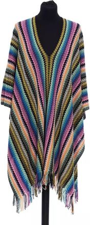 Missoni Fringed Geometric Wool Poncho