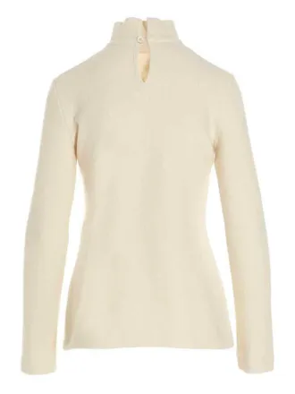 Jil Sander Wool Blend Turtleneck Sweater - Cream