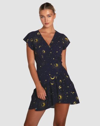 Belle & Bloom Love Shack Mini Wrap Dress