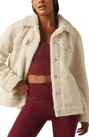 Beyond Yoga Rider Oversize Faux Shearling Shacket in Ivory at Nordstrom Rack, Size X-Large
