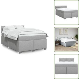 vidaXL Materasso morbido - vidaXL Giroletto a Molle con Materasso Grigio Chiaro 140x200cm Tessuto - Coprimaterasso lavabile