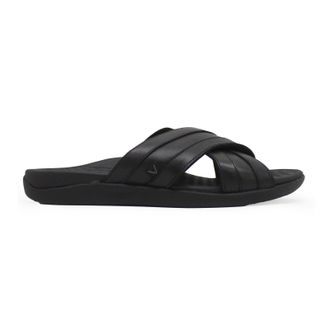 Vionic MTide Slide Leather Mens Slides Sandals - Black - Size:UK 11
