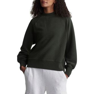 Varley Goulding Rib Sweatshirt in Dark Resin Green at Nordstrom, Size Xx-Small