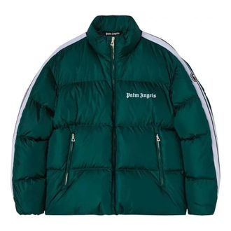Palm Angels Classic Track Down Jacket Green White PMED019F22FAB0015501