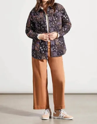 Tribal Printed Quilted Jacket In Black