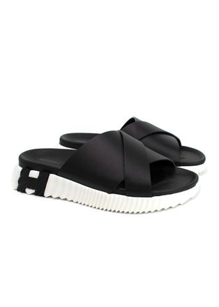 Herm&egrave;s Black and White Infra Sandals Size 39